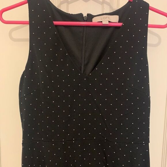 Loft black polkadot v-neck tank dress 2 - Picture 3 of 4